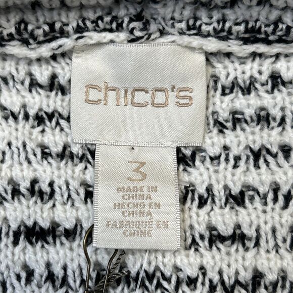 Chicos Textured Knit Sweater Vest Women's Size 3 XL Black Antique White NEW $99 - Picture 10 of 16